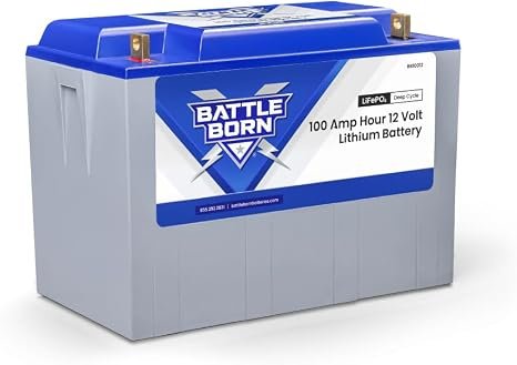 Battle Born BB10012 100Ah 12V LiFePO4 Deep Cycle Battery – Integrated BMS, 1,280Wh Energy Storage, RV Ready