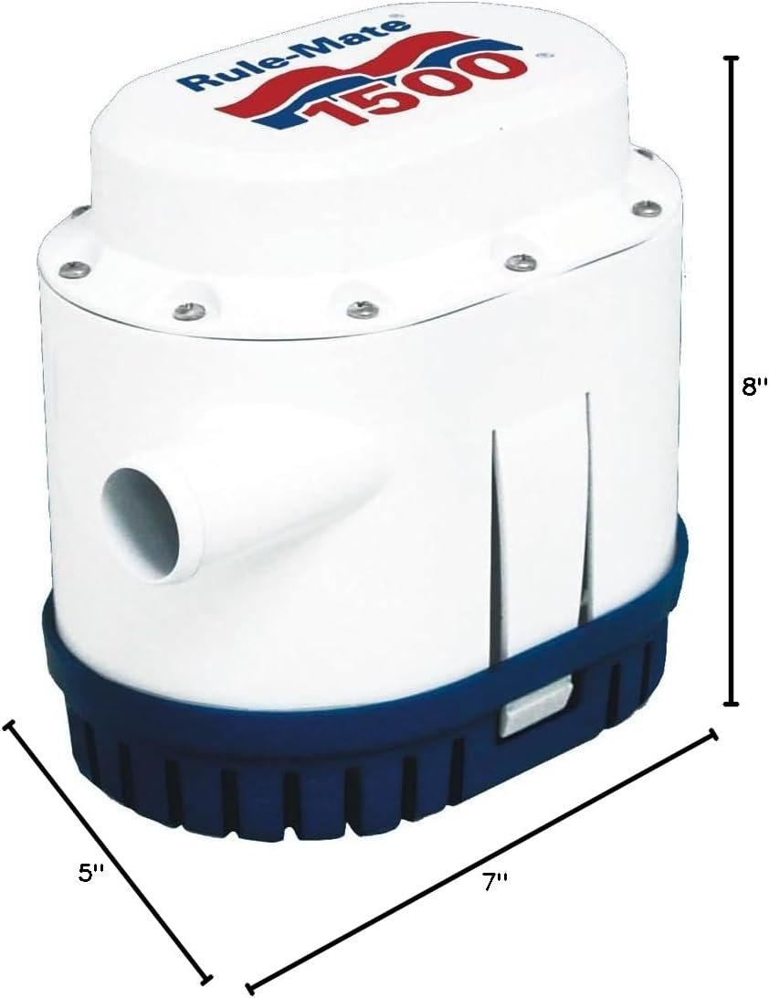 Rule RM1500A Rule-Mate Automatic Bilge Pump – 1500 GPH 12V Marine Pump with Integrated Float Switch - Image 2