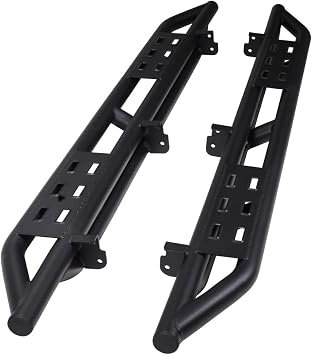 TrailFX BR012T Bronco 2-Door Rocker Protection Step – Matte Black Powder-Coated Steel – Set of 2