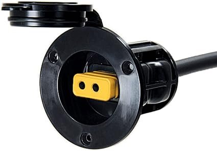 Cannon 1903012 Flush Mount Power Port – Black Marine Downrigger Electrical Connection with Sealed Contacts
