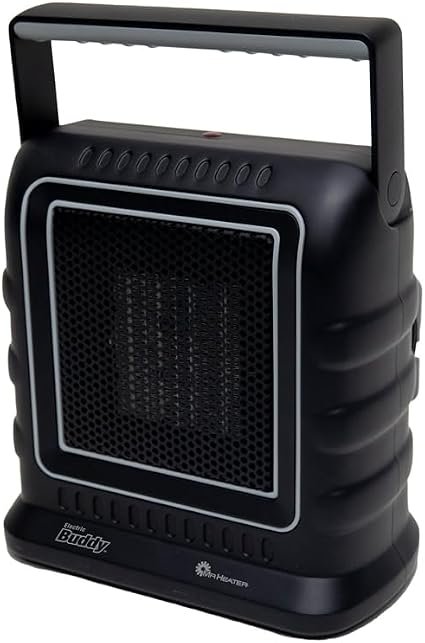 Enerco Mr. Heater F236300 Portable Electric Buddy Heater – 1500W Ceramic Heater with Adjustable Thermostat and Tip-Over Protection