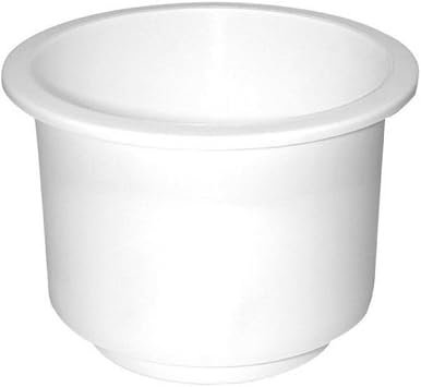 T-H Marine LCH1WDP Large Recessed Cup Holder – White Marine Drink Holder – Corrosion-Resistant Plastic Construction