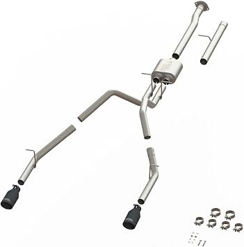 SpeedFX 50201 MaxFlow Xtreme Cat-Back Exhaust System – Ram 1500 3in Inlet Dual 2.5in Exit with 4.5in Black Tips