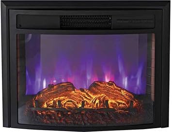 Greystone WF2613L 26in Curved Electric Fireplace – 4600 BTU Heating, 1400W Output with Remote and LED Flame Effects