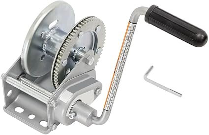 Pro Series KR15000301 Standard Brake Winch – 1500 lb Capacity Manual Trailer Winch with Steel Construction