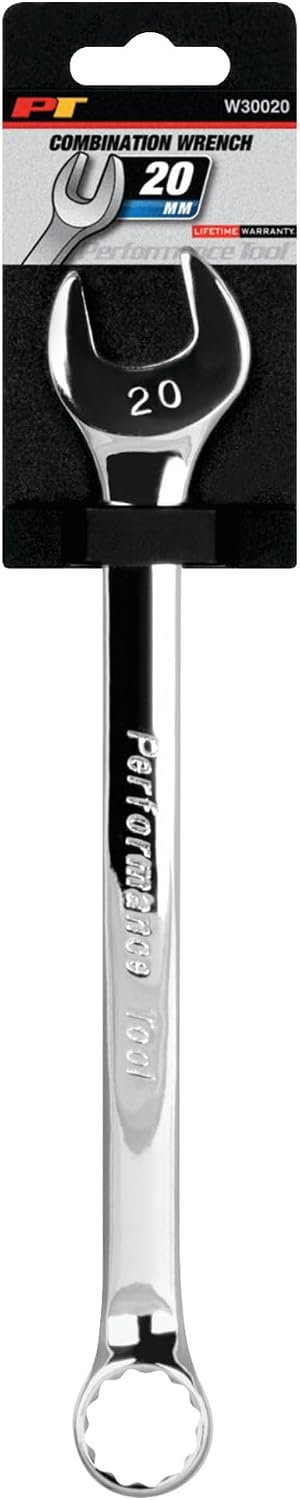 Performance Tool W30020 Combination Wrench – 20mm Metric Open-End and 12-Point Box-End Chrome Vanadium Steel - Image 2