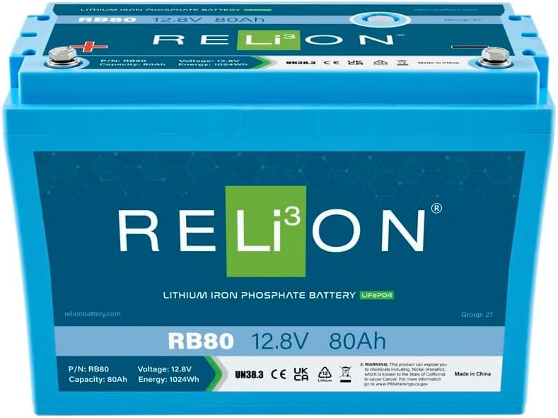 RELiON RB80 Lithium Battery – 12.8V 80Ah LiFePO4 Deep Cycle Battery for Marine, RV and Off-Grid Applications - Image 3