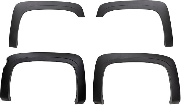 TrailFX TFC3003OE OE Style Fender Flares – Smooth Paintable Black Finish – Polypropylene Set of 4 with Extended Tire Coverage