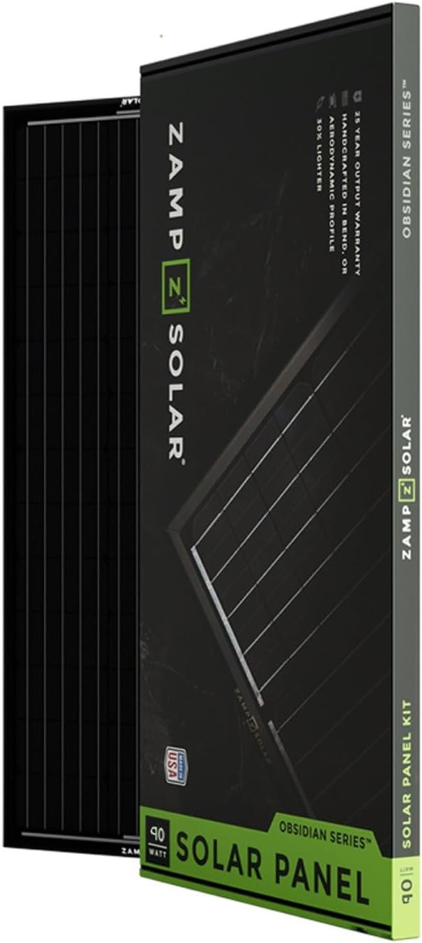 Zamp Solar ZSK1008 Obsidian 90 Watt Roof Solar Panel Kit – 59.1 x 14.3 in Panel, Black Anodized Frame & Roof Mount Design - Image 2