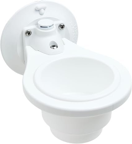 SeaSucker MC5314W Vertical Cup Holder – White Vacuum-Mount Single Beverage Holder for Marine and Vehicle Use