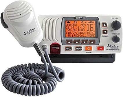 Cobra MRF77BGPS Fixed-Mount VHF Radio – Class-D DSC Marine Radio with GPS Receiver and Black Faceplate