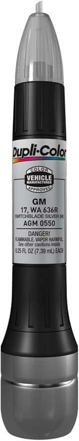 Dupli-Color AGM0550 Scratch Fix All-In-1 Touch-Up Paint – GM Switchblade Silver Paint Pen with Clear Coat Applicator