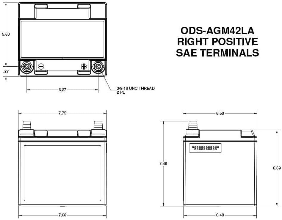 ODYSSEY ODS-AGM42L-A PC1200T AGM Battery – 1200 PHCA, 540 CCA, Pure Lead Starting and Deep-Cycle Power - Image 2