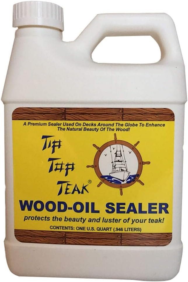 Sudbury TS1001 Tip Top Teak Sealer – Quart Size Marine Teak Protection and Wood Preservation Treatment