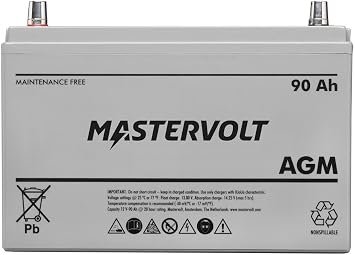 Mastervolt AGM Battery 12/90Ah – Maintenance-Free Deep Cycle Battery, Sealed AGM Design, Marine Power Storage