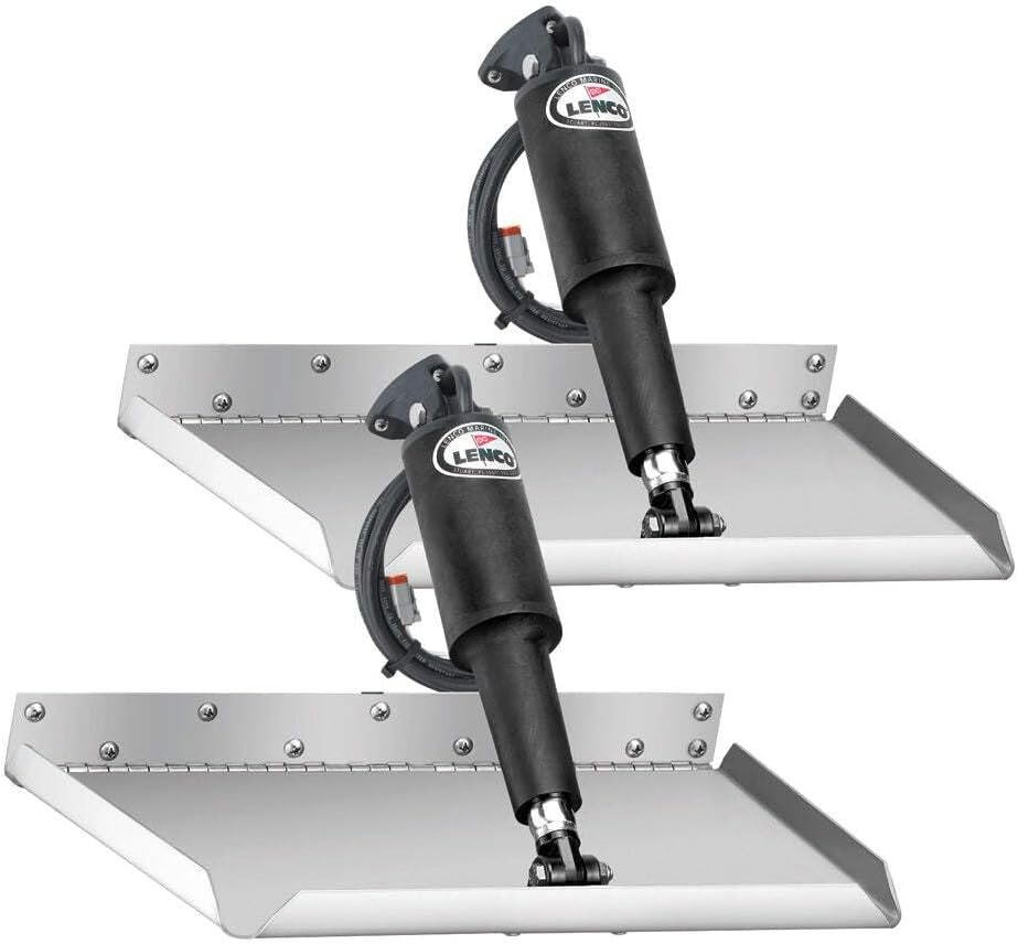 Lenco 15017101 Edge Mount Trim Tab Kit – 12 x 18 in 12V Electric Stainless Steel Trim Tabs