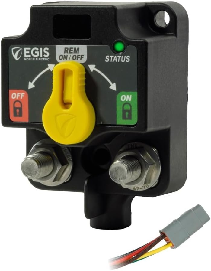 Egis Mobile 88101500 XD Series Single Flex 2 Relay-ACR – 500A Bi-Stable Battery Relay with DTM Connector and Manual Override