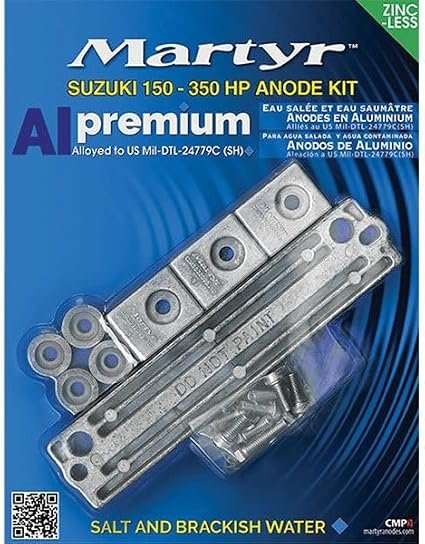 CMP Group MSZ150350A Suzuki Outboard Anode Kit – Aluminum Corrosion Protection for 150-350 HP Suzuki Engines