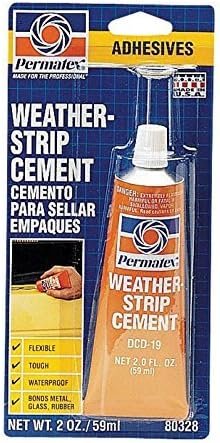 Permatex 80328 Weatherstrip Cement – 2 oz Clear Synthetic Rubber Adhesive for Bonding Rubber to Glass and Metal - Image 2