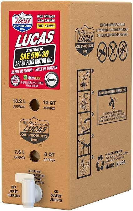Lucas Oil 18005 Synthetic SAE 5W-30 API SN Plus Dexos1 Motor Oil – Full Synthetic Formula for Modern Engines