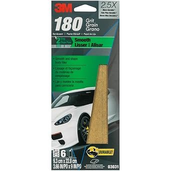 3M Autopak Sheets Fine 3031 – 6 Pack Fine Grit Sanding Sheets for Paint and Primer Finishing