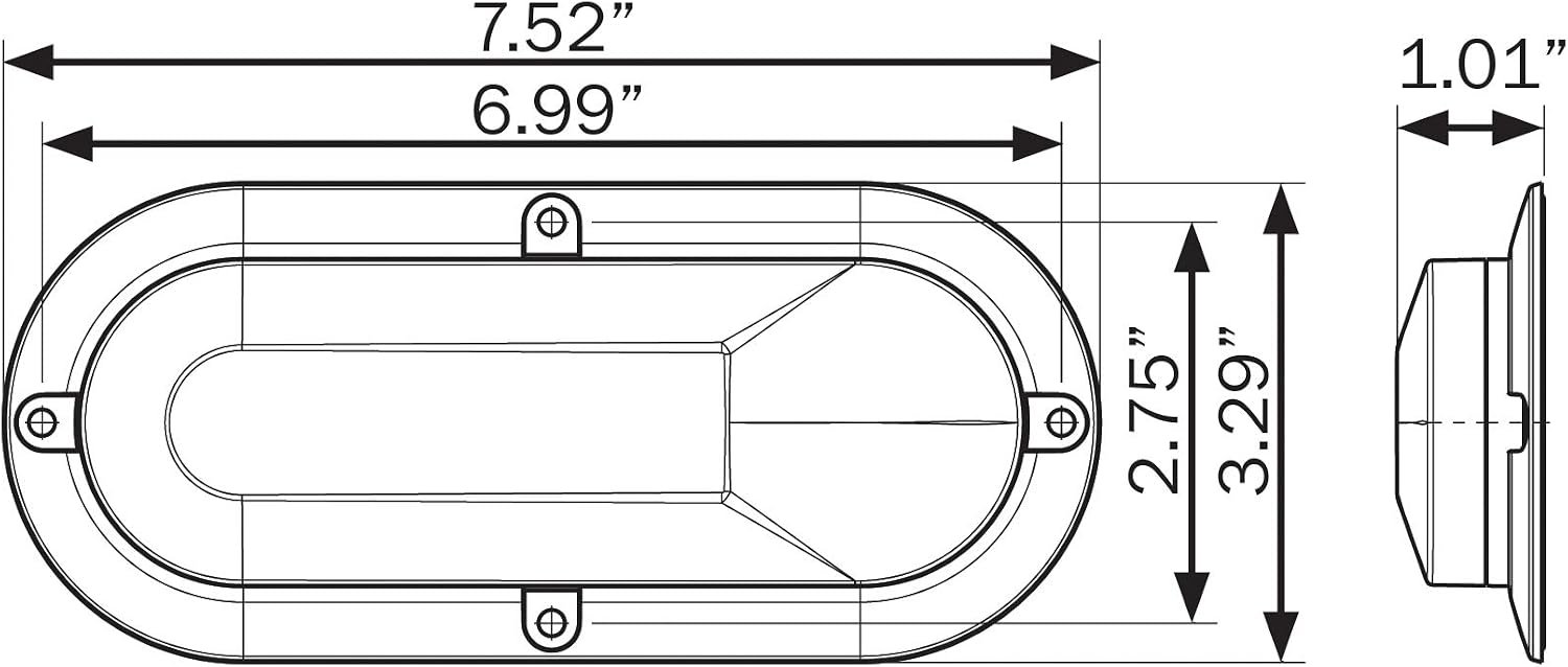 Optronics 211RCFHPGP 6-Inch LED Stop Turn Tail Backup Light – Clear Lens Surface-Mount Combination Trailer Light - Image 3