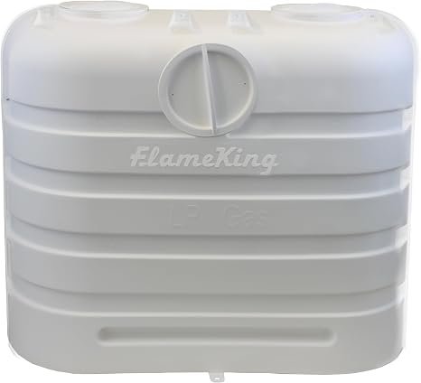 Flame King PCCRV30WHT Dual 30 lb Propane Tank Cover – White RV Cylinder Protection Cover for Twin LP Tanks