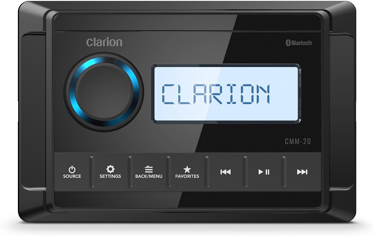 Clarion 92803 CMM20 Marine Source Unit – Bluetooth Audio Receiver with 2.37in LCD Display and IP66 Weatherproof Rating - Image 3