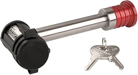 Master Lock 1469DAT Heavy-Duty Receiver Lock – 3in Stainless Steel Hitch Lock with Push-to-Lock Convenience