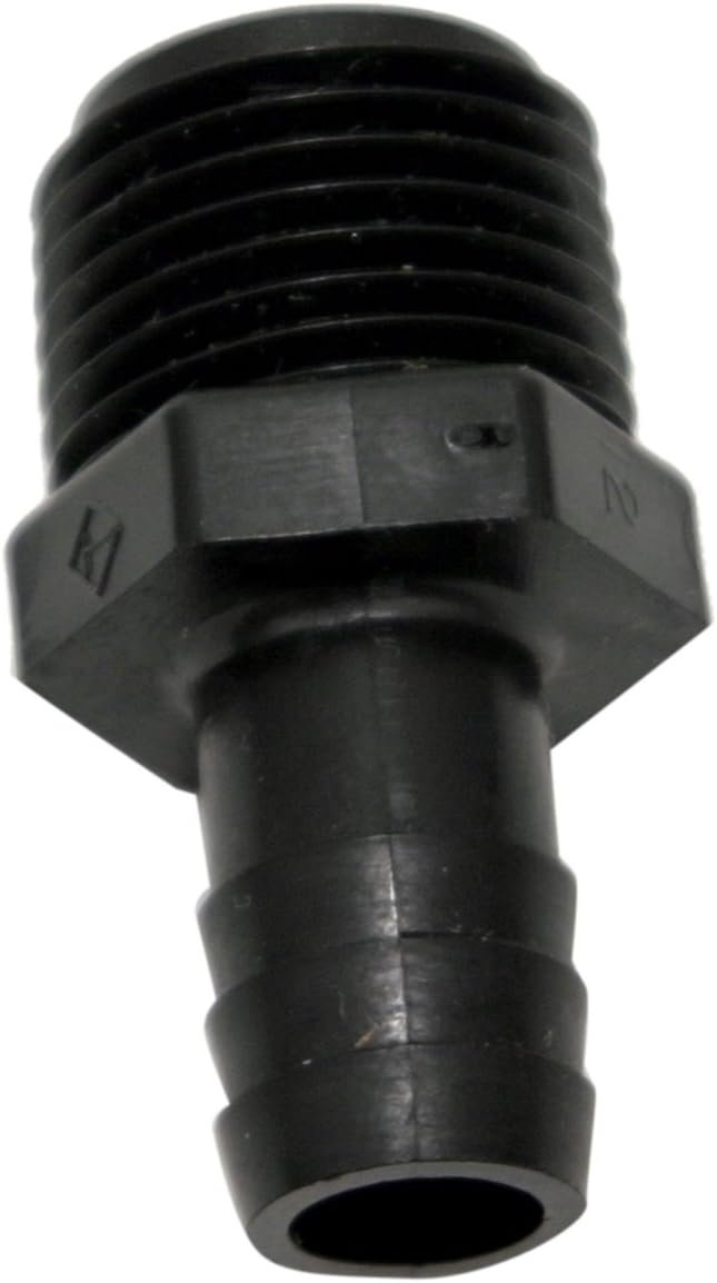 Valterra RF841 Brass Pipe Coupler – 1/2in MPT x 1/2in Barb Fitting for RV Water, Utility, and Plumbing Systems