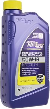 Royal Purple 01016 High Performance Ultra-Low Viscosity Motor Oil – SAE 0W-16 Full Synthetic – 1 Quart Bottle
