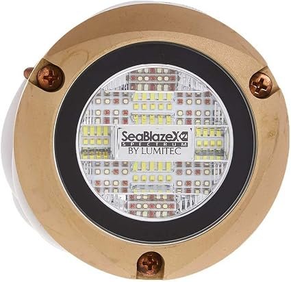 Lumitec 101515 SeaBlaze X2 Underwater Light – RGBW Color Changing LEDs – 6000 Lumens – Bronze Housing