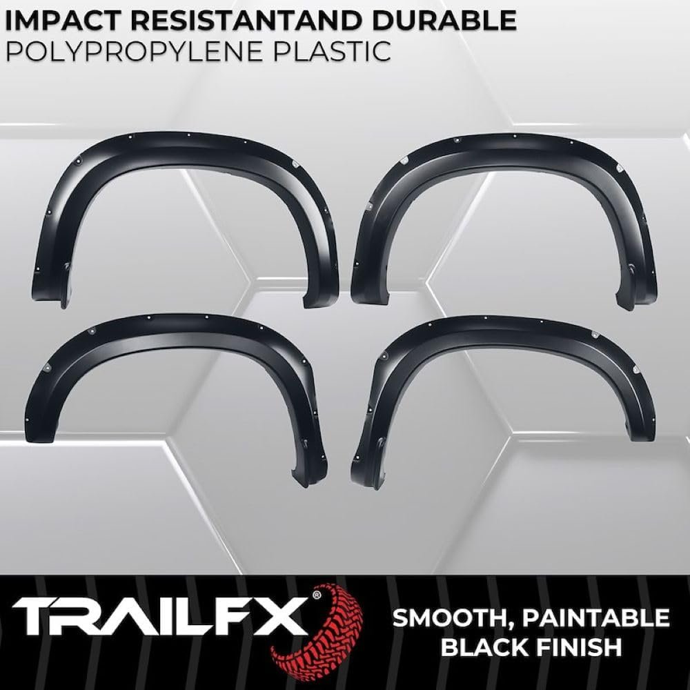 TrailFX TFC3005S Pocket Style Fender Flares – Smooth Paintable Black Finish – Chevrolet Silverado Set of 4 - Image 4