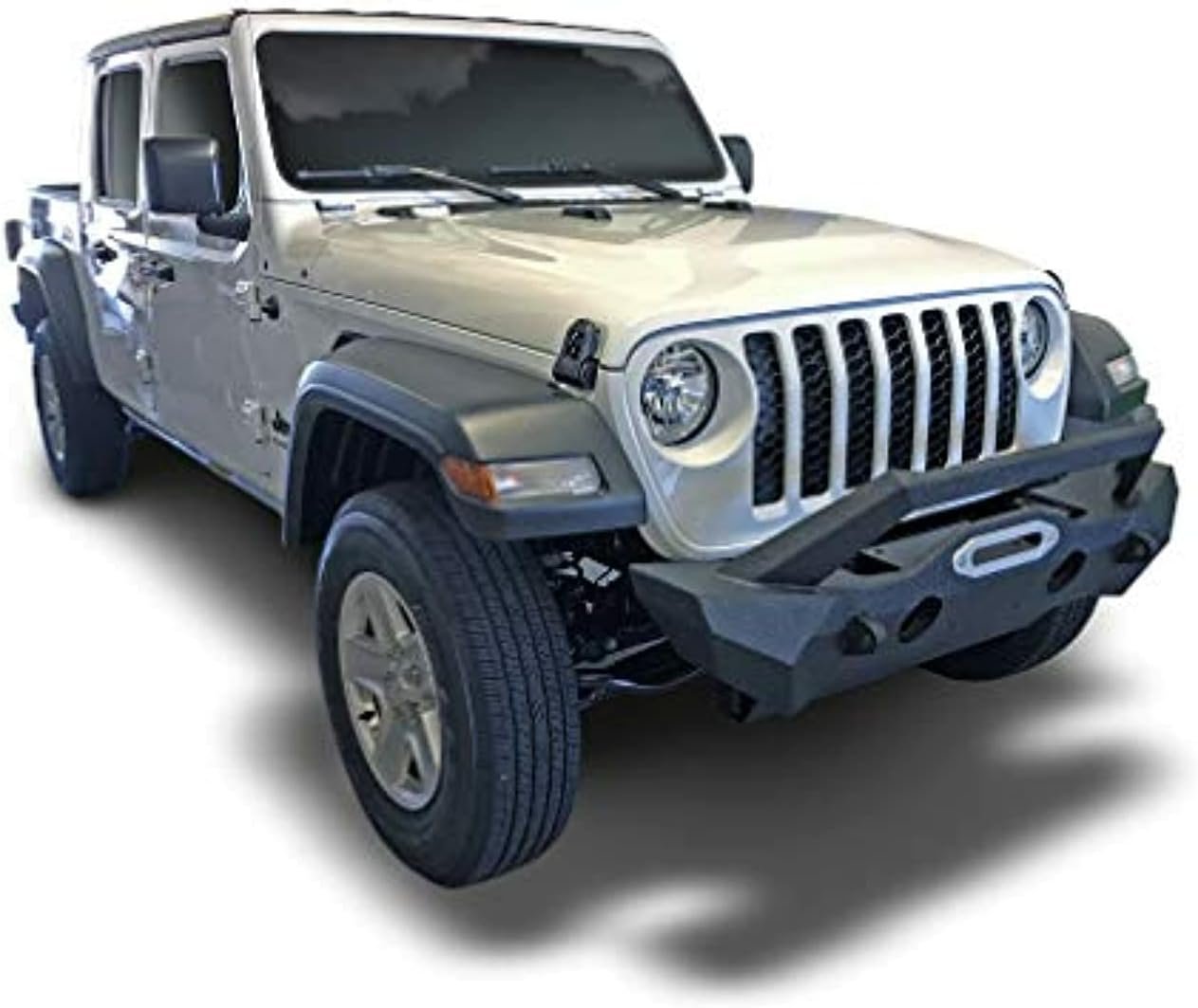 TrailFX JL08T Front Stubby Bumper – Textured Black Steel Off-Road Bumper – Fits Jeep Wrangler JL with Recovery Mounts - Image 4