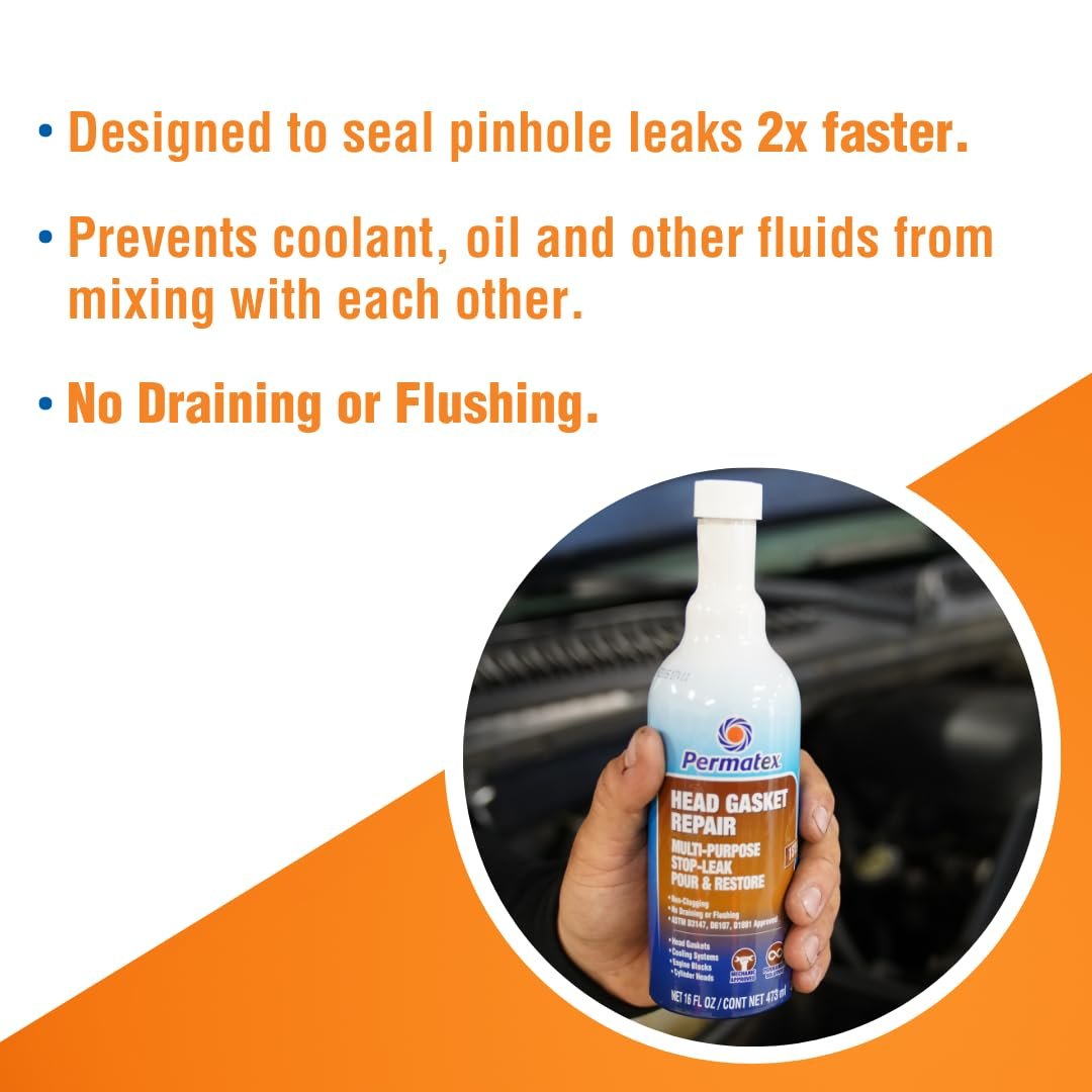 Permatex 30300 Head Gasket Repair – 16 oz Cooling System Sealant for Head Gasket, Heater Core, and Freeze Plug Leaks - Image 4