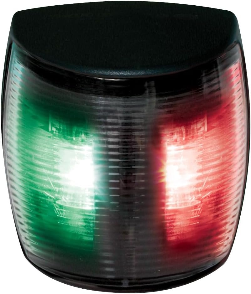 HELLA Lights Bicolor LED Navigation Light – 2NM Visibility – Black Housing – Red Green Marine Lamp