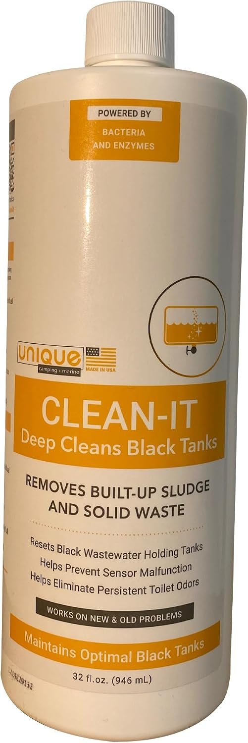 Unique Clean-It 41Q1 Deep Holding Tank Cleaner – 32 oz RV Black Tank Cleaning Treatment