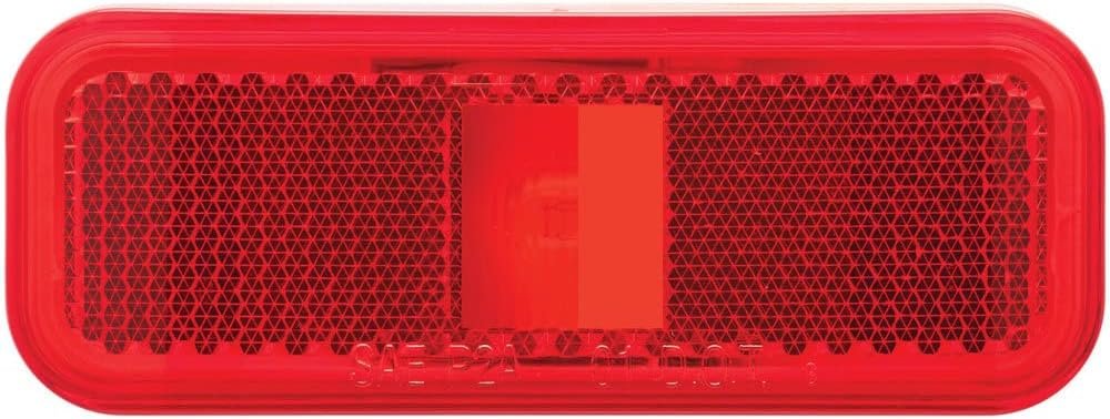 Optronics MC44RS Rectangular Red Marker/Clearance Light – 4in x 1.5in Surface-Mount Incandescent Light with Reflex Lens and 2-Wire Design