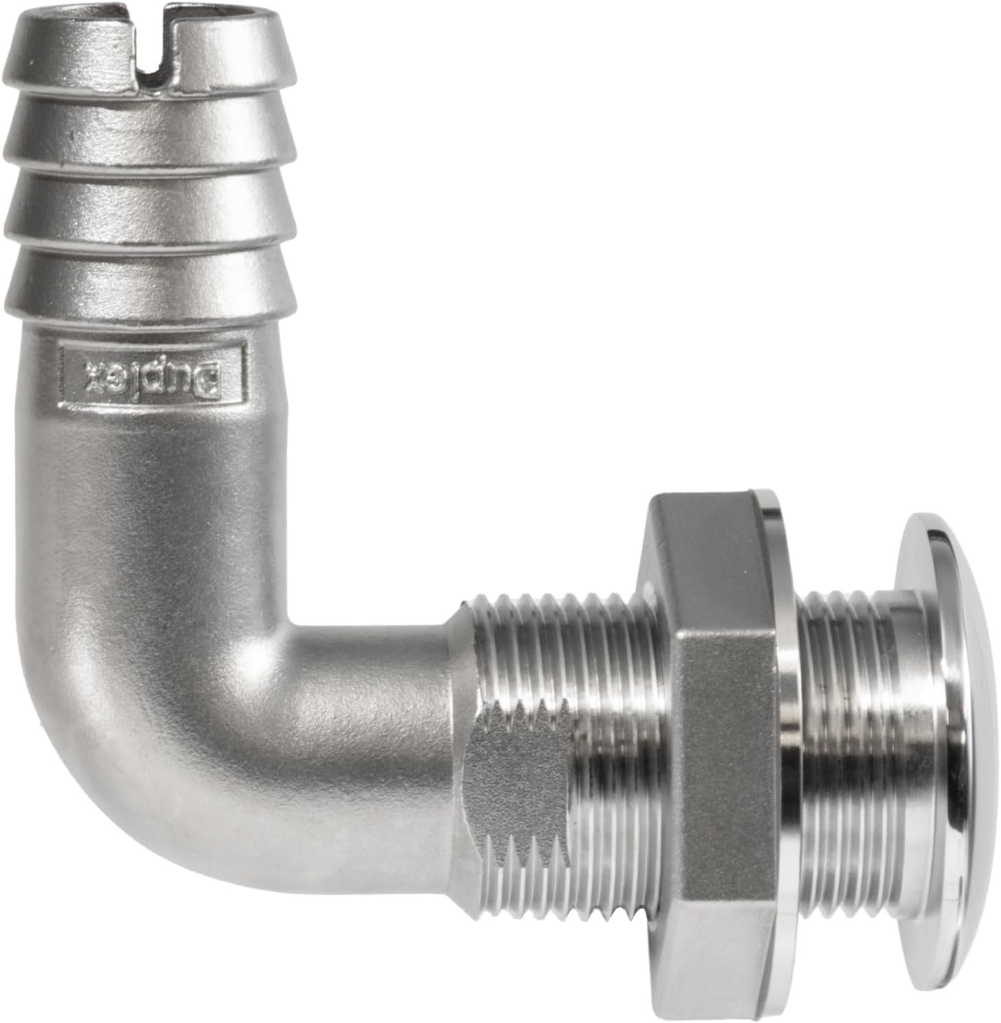 Whitecap 6579X Duplex Stainless Steel 90° Thru-Hull Fitting – Barb Connection Marine Plumbing Outlet - Image 5