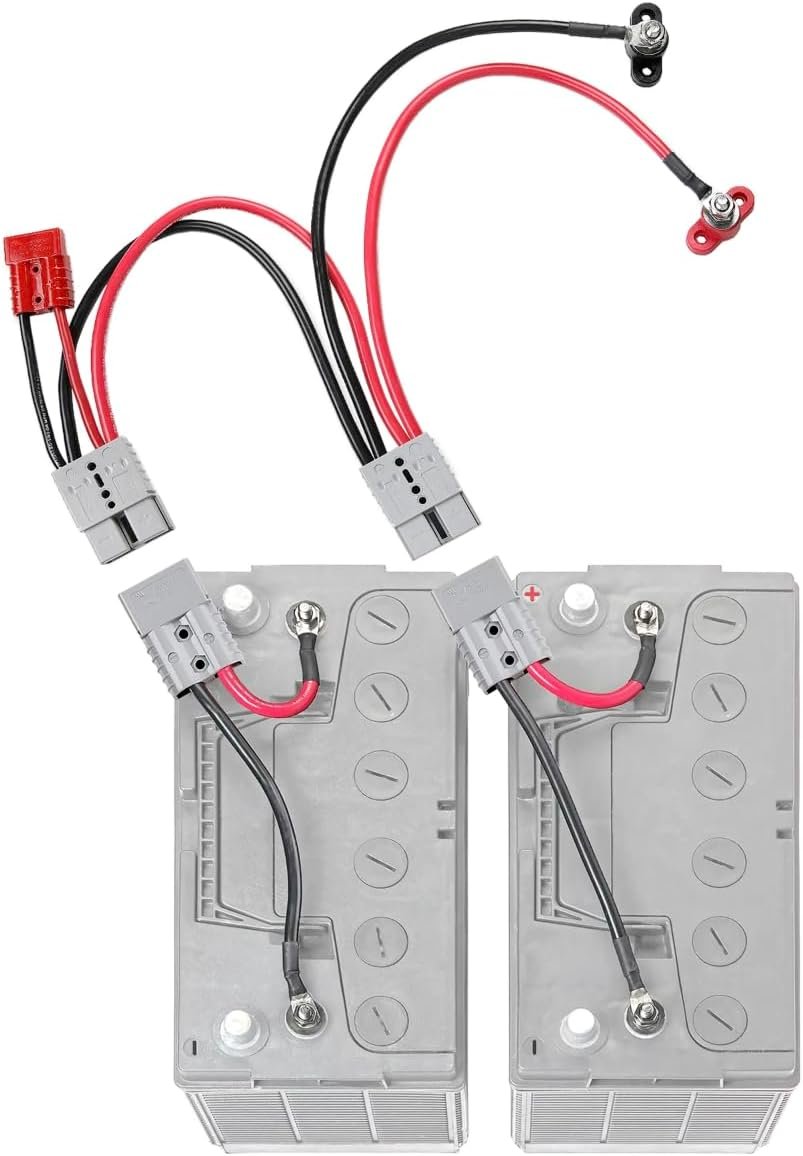 Connect-Ease RCE12VBM6PK Outboard Dual Battery Connection Kit – 6 AWG Marine Wiring with Dual 12V Parallel Battery Setup
