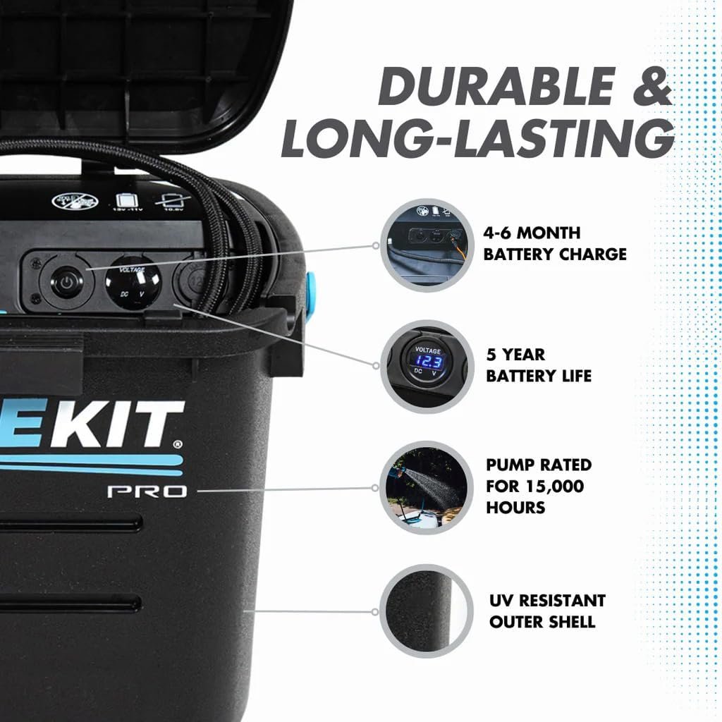 RinseKit PRO Portable Shower – 3.5 Gallon Water Tank with Battery-Powered Pump and Hose for Camping & Beach Rinse Use - Image 5