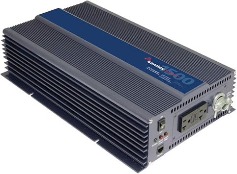 Samlex PST-1500-12 Pure Sine Wave Inverter – 1500W 12V DC to 120V AC Converter with GFCI Outlet and Hardwire Capability
