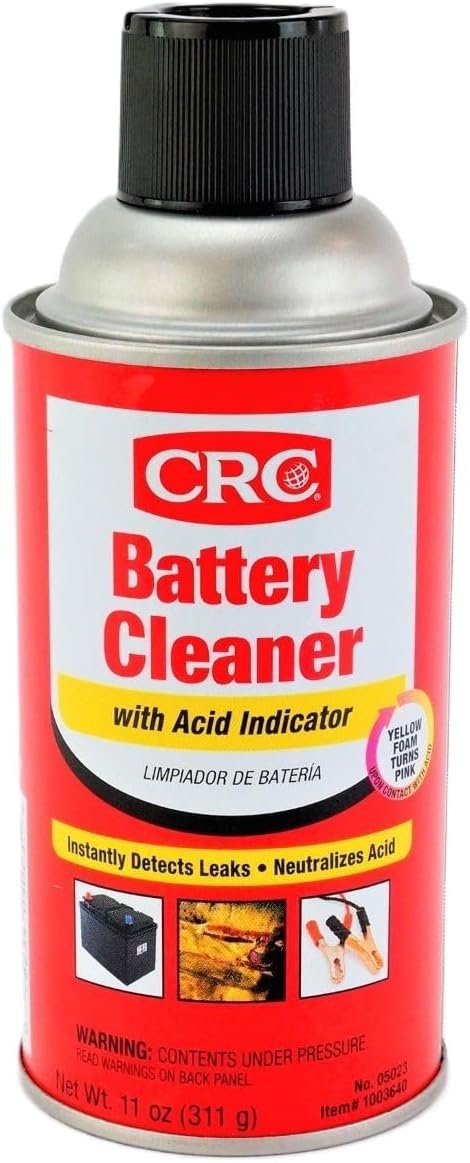 CRC 5023 Battery Cleaner with Acid Indicator – 11 oz Aerosol Battery Terminal Cleaner and Corrosion Neutralizer - Image 2