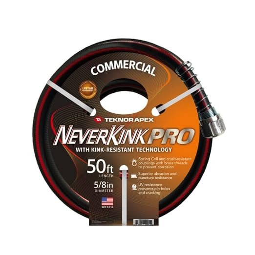 Teknor Apex 884550 NeverKink Pro Commercial-Duty Hose – 5/8 in x 50 ft Kink-Resistant Hose with Crush-Resistant Couplings