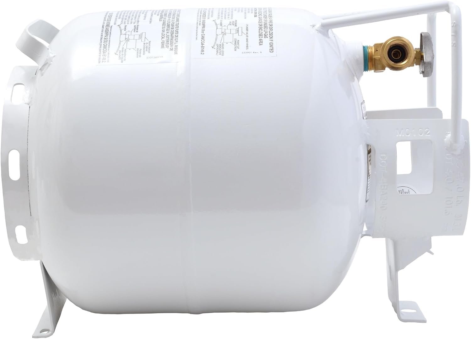 Flame King YSN201HZL 20 lb Horizontal Propane Tank – DOT Approved Steel LP Cylinder with OPD Valve - Image 5