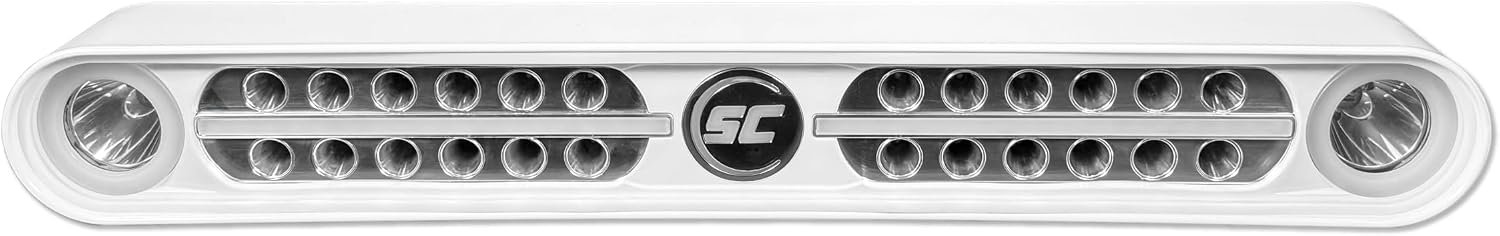 Shadow-Caster SCM-EAGLE-RAY-WH Eagle Ray Marine Light Bar – 20,000 Lumens, Adjustable 5°-100° Beam, White Billet Aluminum Housing