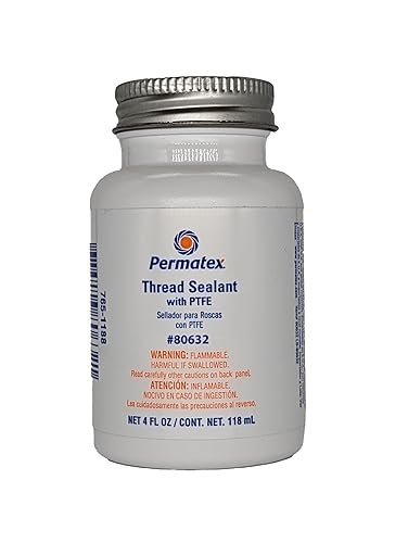 Permatex 80632 Teflon Thread Sealant – 0.25 Pint PTFE Pipe Thread Sealant for Hydraulic, Air and Fluid Fittings