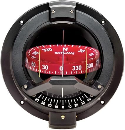 Ritchie Navigation BN202 Navigator Compass – 4.5in Combi Dial with Clinometer, Bulkhead Mount, Black Housing
