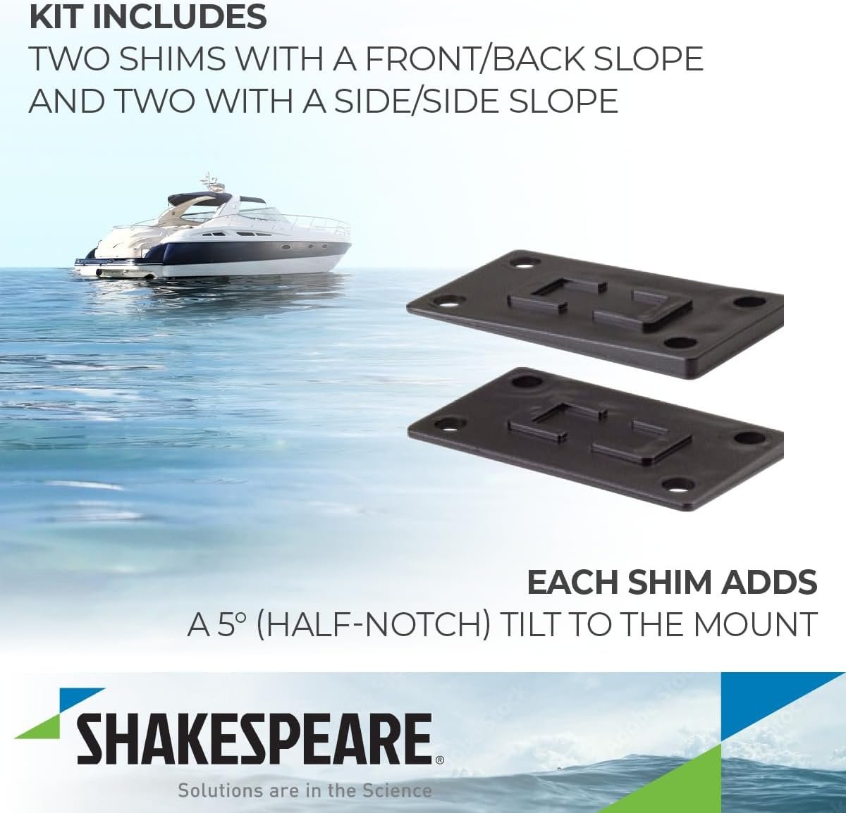 Shakespeare 414 Rubber Shim Kit for Ratchet Mounts – Four Heavy-Duty 5° Shims for Marine Antenna Mount Adjustment - Image 3