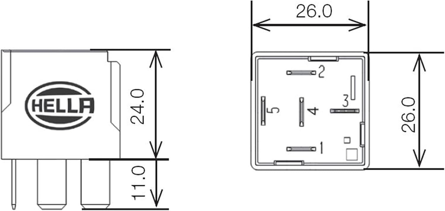 HELLA Lights 007903001 Mini SPDT Relay – 24V 10/20A Switching Capacity – Resistor Suppression – Bracket Mount Electrical Relay - Image 3